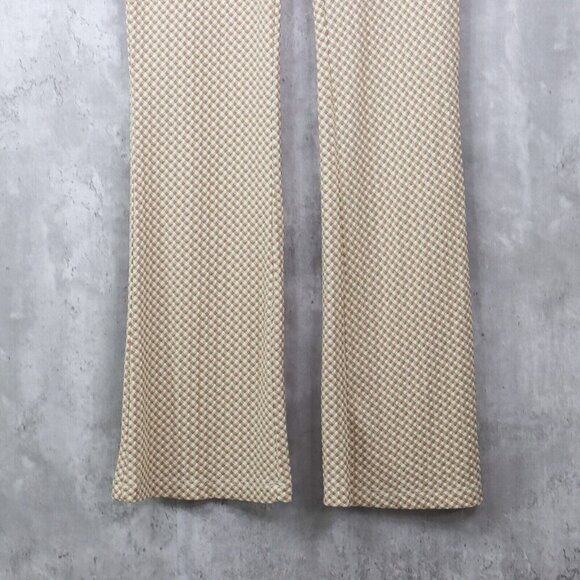 Le Lis Leggings‎ Womens Size Small Tan Flare Leg Textured Plaid Lounge Stretch - Picture 4 of 6